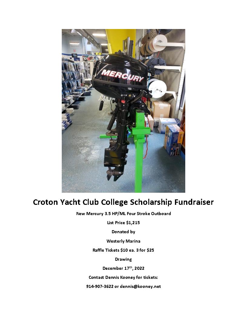 Croton Yacht Club College Scholarship Fundraiser Engine Raffle